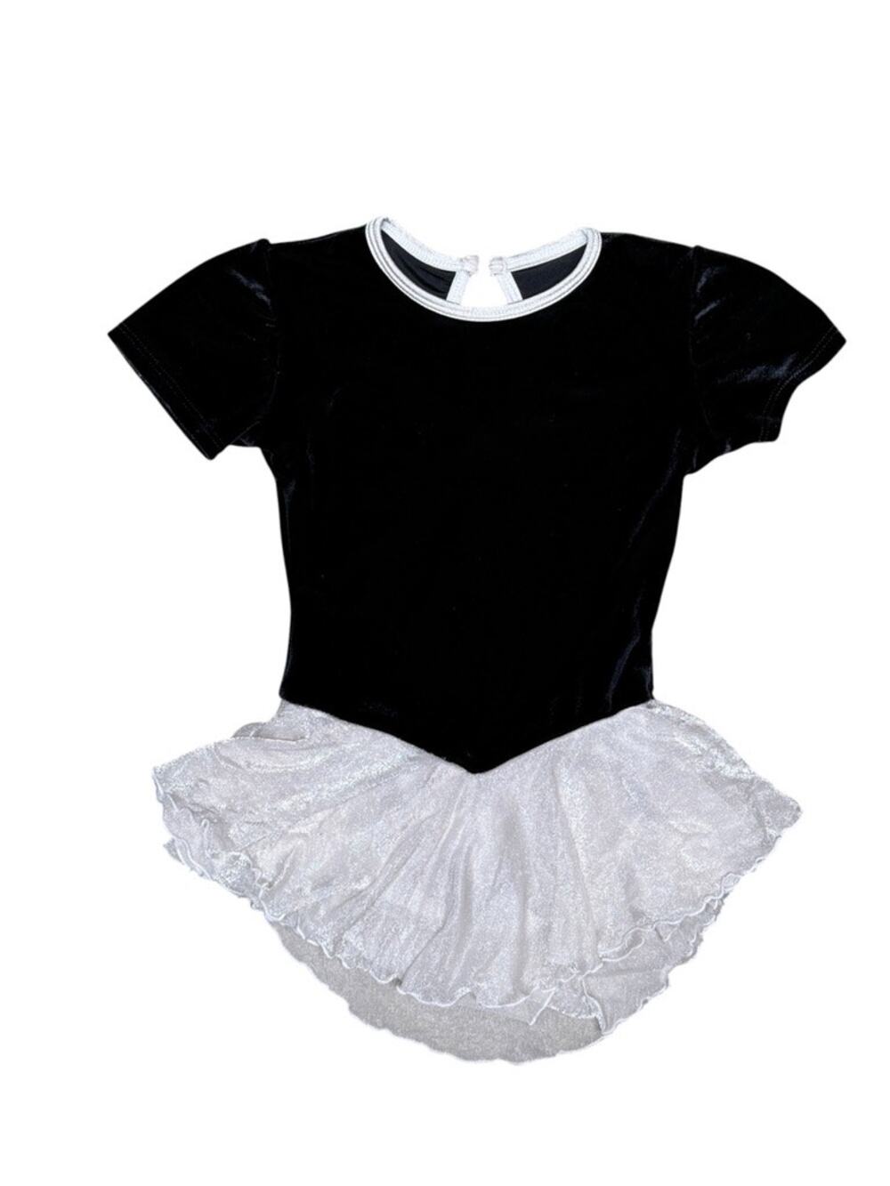 Vintage Just Skate Iceskating Dance Costume Leopard Black Velvet White Size 4T